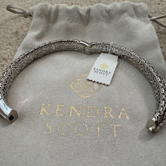 Kendra Scott Abbie Bangle Bracelet in Vintage Silver, Size M/L - Picture 11 of 16